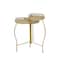 20" Gold Metal Curved Folding 3 Tier Plantstand with Floral & Scroll Patterns